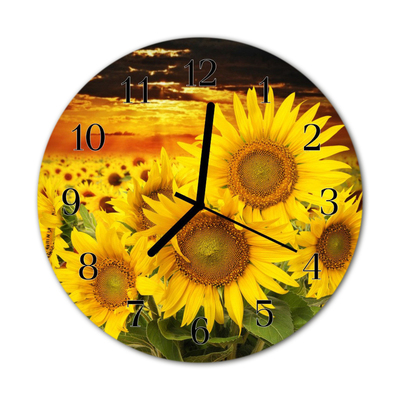 Orologio rotondo in vetro Girasole