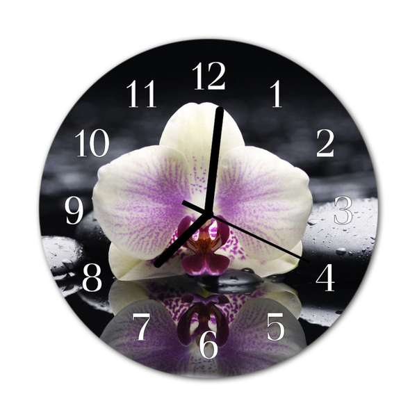 Orologio rotondo in vetro Orchidea