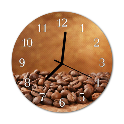 Orologio rotondo in vetro Chicchi di caffè