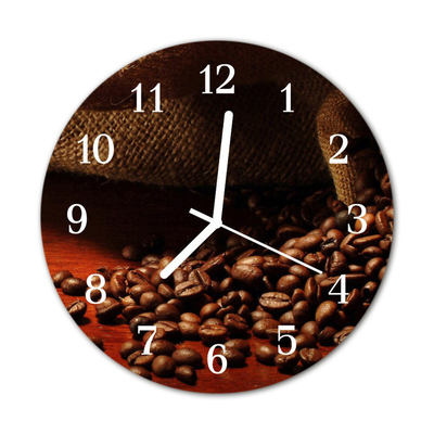 Orologio rotondo in vetro Chicchi di caffè