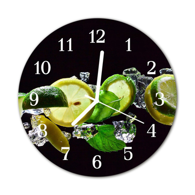 Orologio rotondo in vetro Limone lime