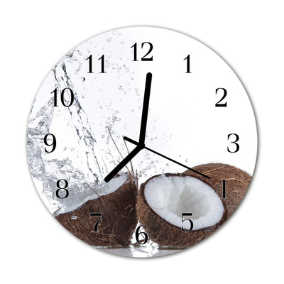 Orologio rotondo in vetro Noci di cocco