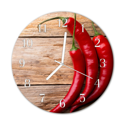 Orologio rotondo in vetro Peperoncino