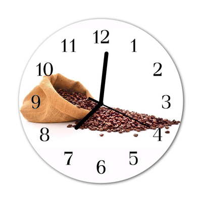 Orologio rotondo in vetro Chicchi di Caffè