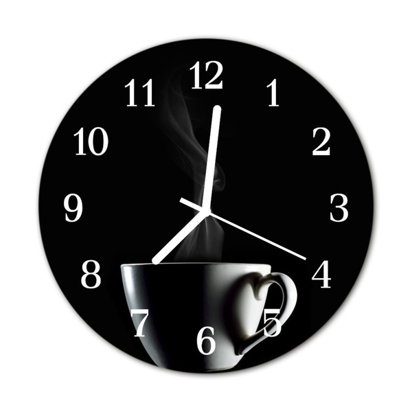 Orologio rotondo in vetro tazza di caffè