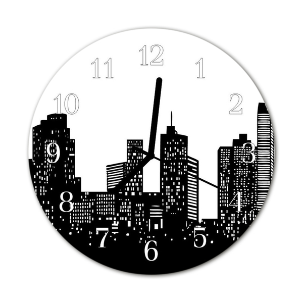 Orologio rotondo in vetro Edifici della città