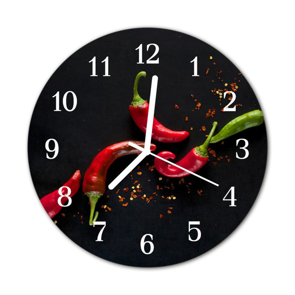 Orologio rotondo in vetro Peperoncino