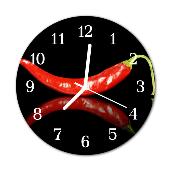 Orologio rotondo in vetro Peperoncino