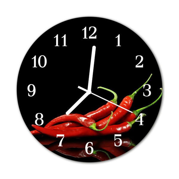 Orologio rotondo in vetro Peperoncino