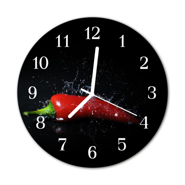 Orologio rotondo in vetro Peperoncino