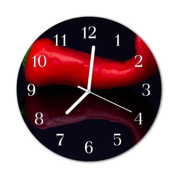 Orologio rotondo in vetro Peperoncino