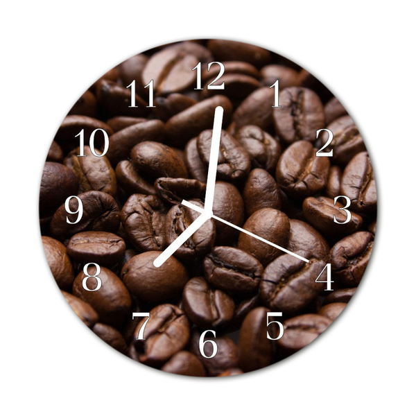 Orologio rotondo in vetro Chicchi di caffè