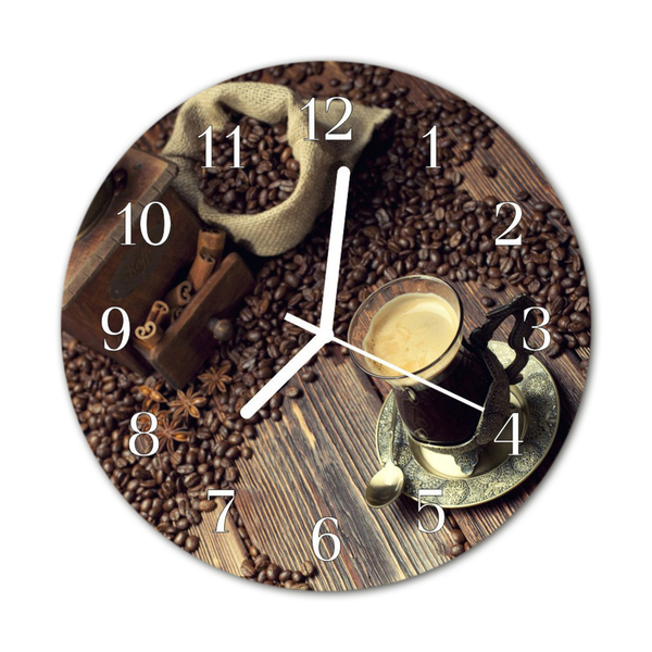 Orologio rotondo in vetro Caffè