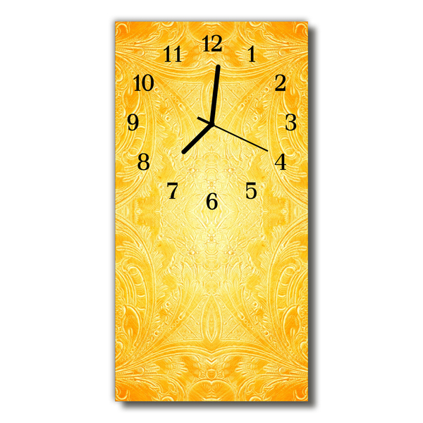 Orologio verticale Astrazione d'arte giallo