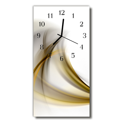 Orologio verticale in vetro Linee beige di astrazione d'arte