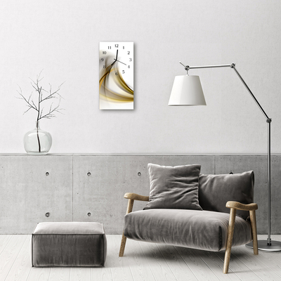 Orologio verticale in vetro Linee beige di astrazione d'arte