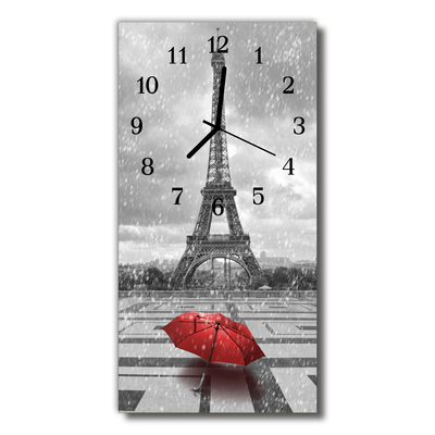Orologio verticale Città della torre eiffel black e biała