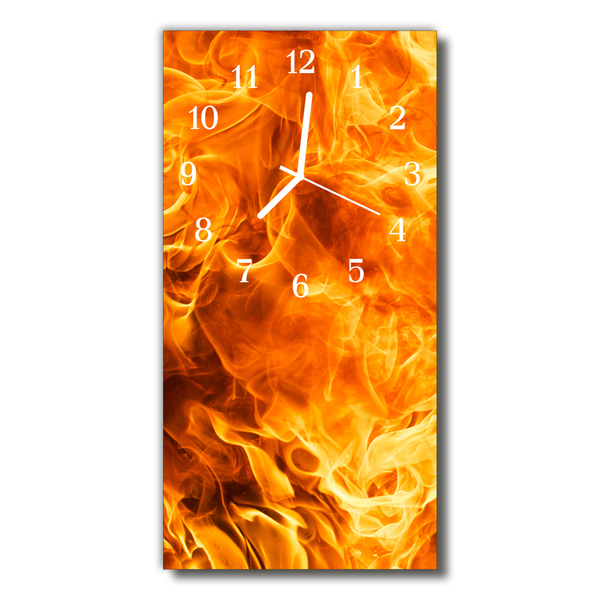 Orologio verticale in vetro Fuoco arancione