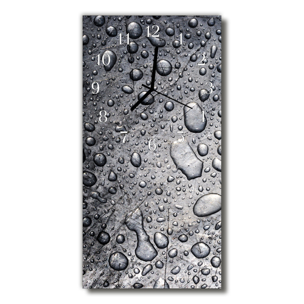 Orologio verticale Arte gocce acqua grigia in vetro