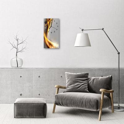 DEQORI Orologio Da Parete In Vetro 30x60 Cm – Motivo Tazza Di Caffè – Design Moderno, Silenzioso, Effetto Fluttuante 3D