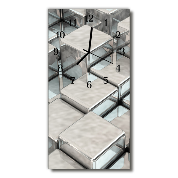 Orologio verticale Cubi in metallo d'argento