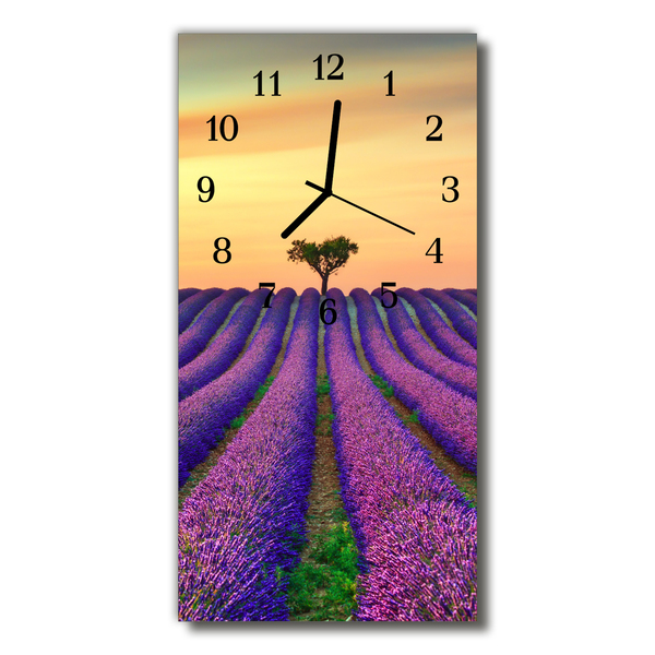 Orologio verticale Paesaggi colorati sul campo di lavanda