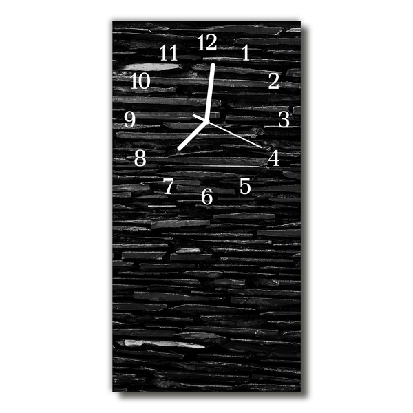 Orologio verticale Muro di pietra nera