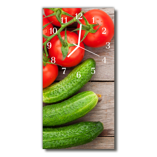 Orologio verticale in vetro Pomodoro cetriolo vegetale da cucina