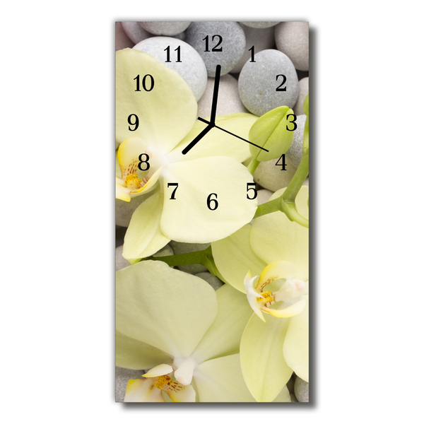 Orologio verticale Fiori pietre colorate orchidee