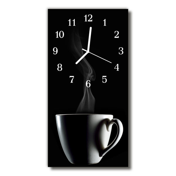 Orologio verticale in vetro Cucina di caffè nero
