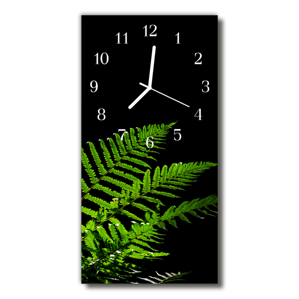 Orologio verticale in vetro Natura fern di natura colorata