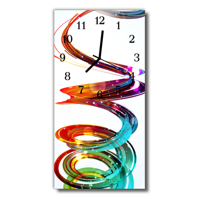 Orologio verticale in vetro Arte a spirale colorata