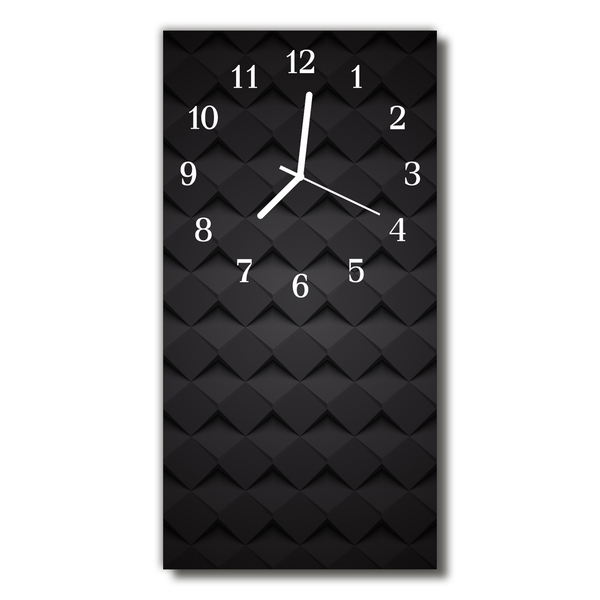 Orologio verticale Moderno mosaico nero 3d