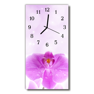 Orologio verticale Fiori orchidea rosa