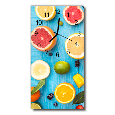 Orologio verticale Cucina agrumi colorati frutta