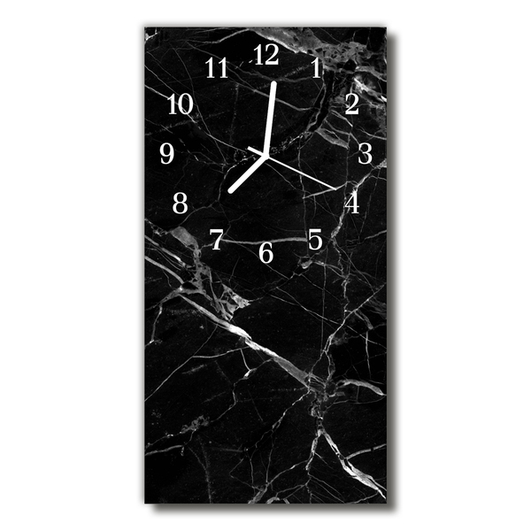 Orologio verticale in vetro Stone naturale di grafite nero