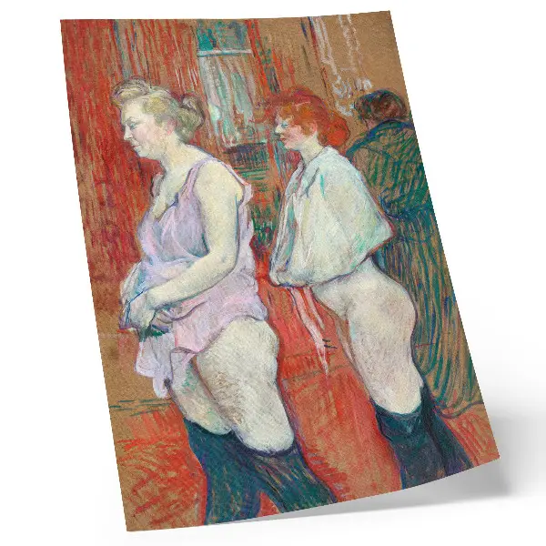 Stampa su tela Rue des Moulins di Henri de Toulouse-Lautrec dipinto del 1894 ad alta risoluzione
