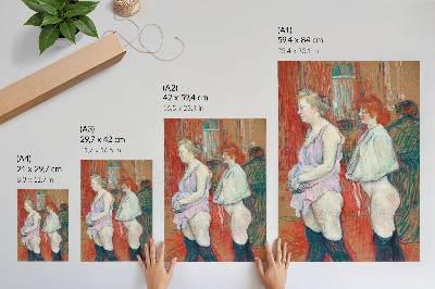 Stampa su tela Rue des Moulins (1894) dipinto ad alta risoluzione di Henri de Toulouse-Lautrec