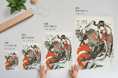 Poster Hokusai giapponese in stile vintage ukiyo-e