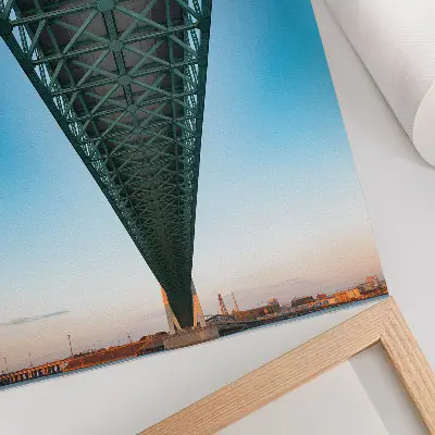Stampa su tela struttura del ponte a traliccio con simmetria moderna