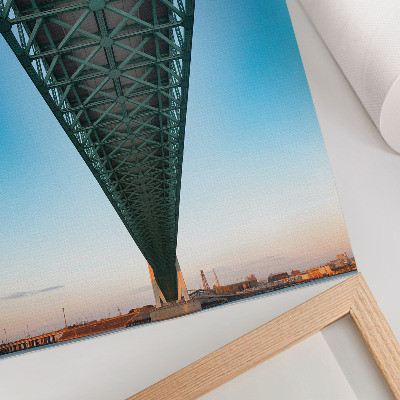 Stampa su tela Struttura del ponte a traliccio simmetria modernità