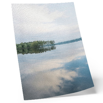 Foto su tela Acqua calma, alberi, riflesso del cielo, paesaggio