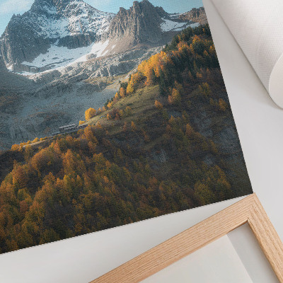 Stampa su tela Montagne e foreste dai colori autunnali
