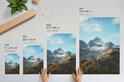 Stampa su tela Montagne e foreste dai colori autunnali