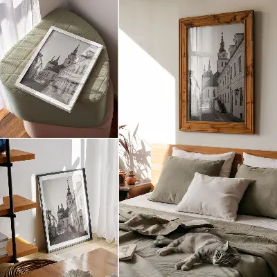 Poster con edifici storici, eleganza e dettagli architettonici