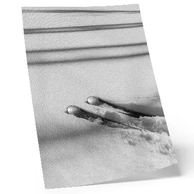 Stampa su tela minimalismo con sfumature di bianco e grigio ispirate allo sci