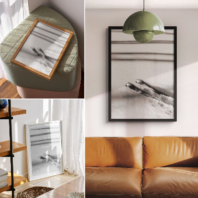 Stampa su tela Minimalismo bianco grigio sci ombre pace