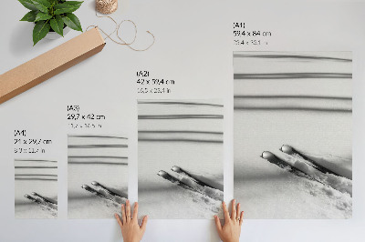 Stampa su tela Minimalismo bianco grigio sci ombre pace