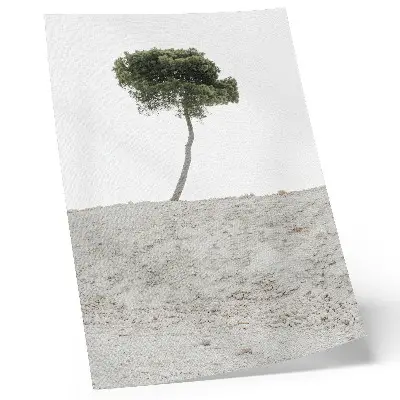 Foto su tela albero solitario su sfondo chiaro in stile minimalista