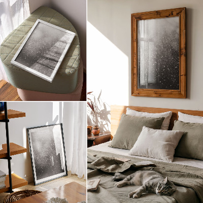 Stampa su tela Delicata e tenue sfumatura grigio chiaro del bokeh